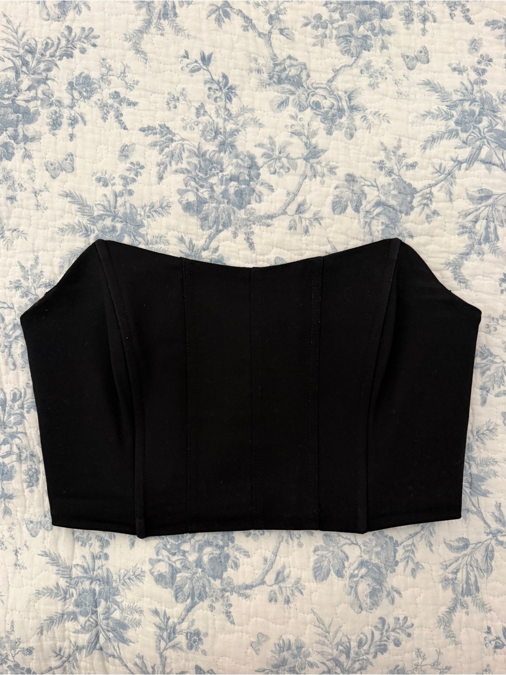 Mable Black Cropped Corset Zip Up Back Size Small